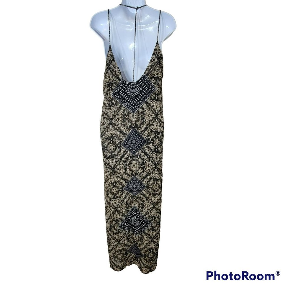 ASTR Women's Large Long Leopard Print with Geometric Pattern Dress Size L NWT - Picture 2 of 9